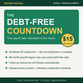 The Debt-Free Countdown — $15 snowball and avalanche debt payoff spreadsheet for Excel and Google Sheets