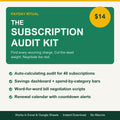 The Subscription Audit Kit — $14 Excel and Google Sheets spreadsheet